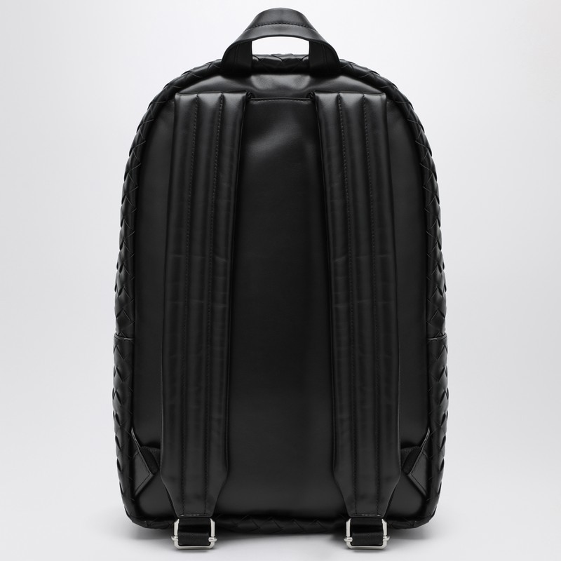 Bottega Veneta Medium Black Backpack In Intrecciato Weave