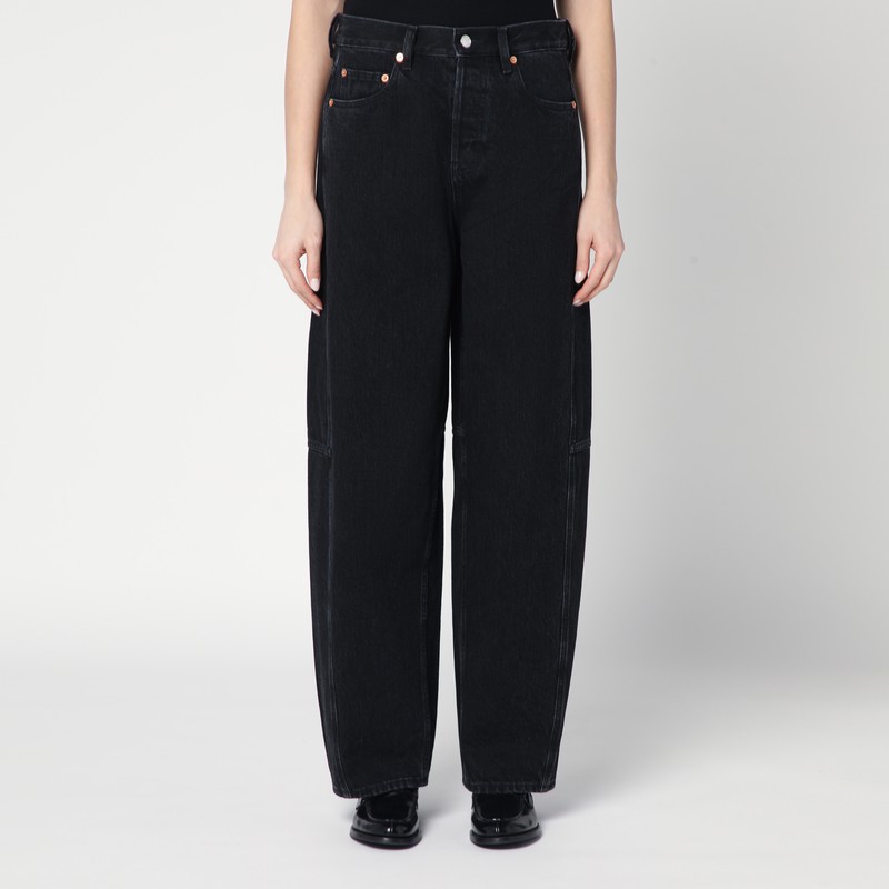 Black wide-leg jeans