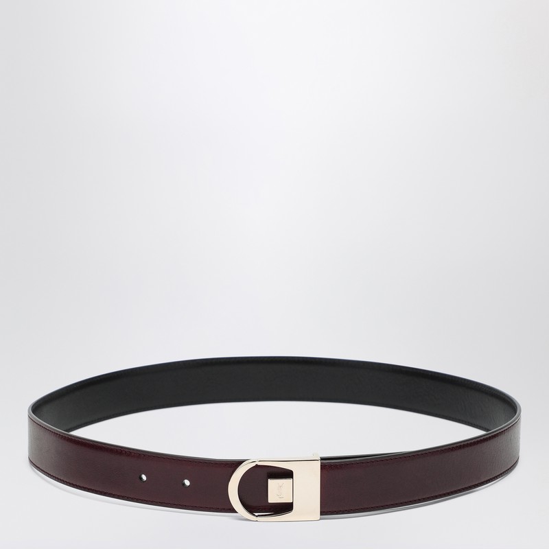 Reversible belt in black/burgundy leather