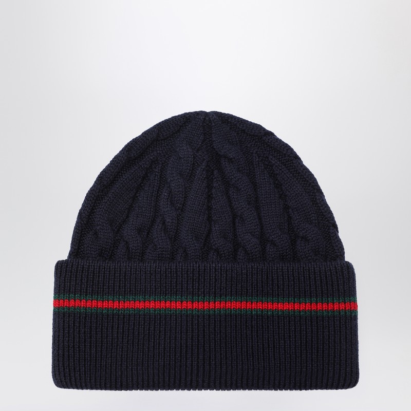 Navy blue wool beanie