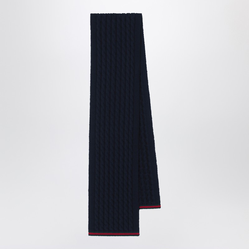 Navy blue wool scarf