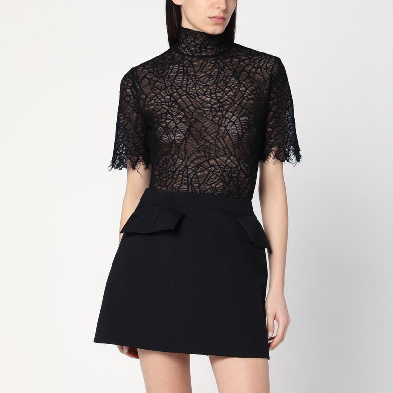 Black spiderweb lace top - Alexander McQueen - Modalova