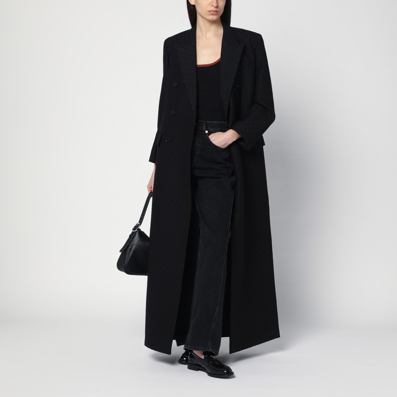 Coat in silk and jacquard wool GG - GUCCI - Modalova