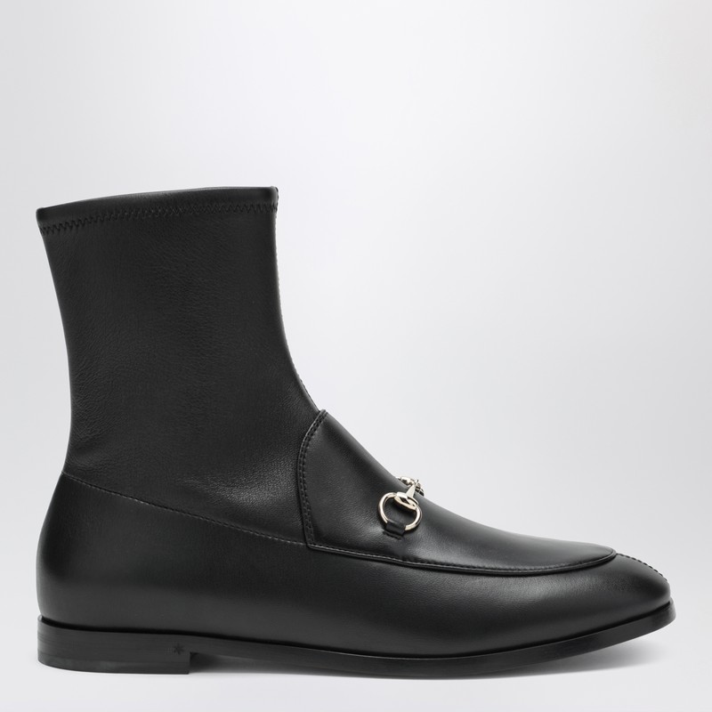 Black leather Jordaan ankle boots