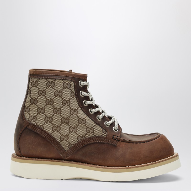 Laced ankle boot with GG insert