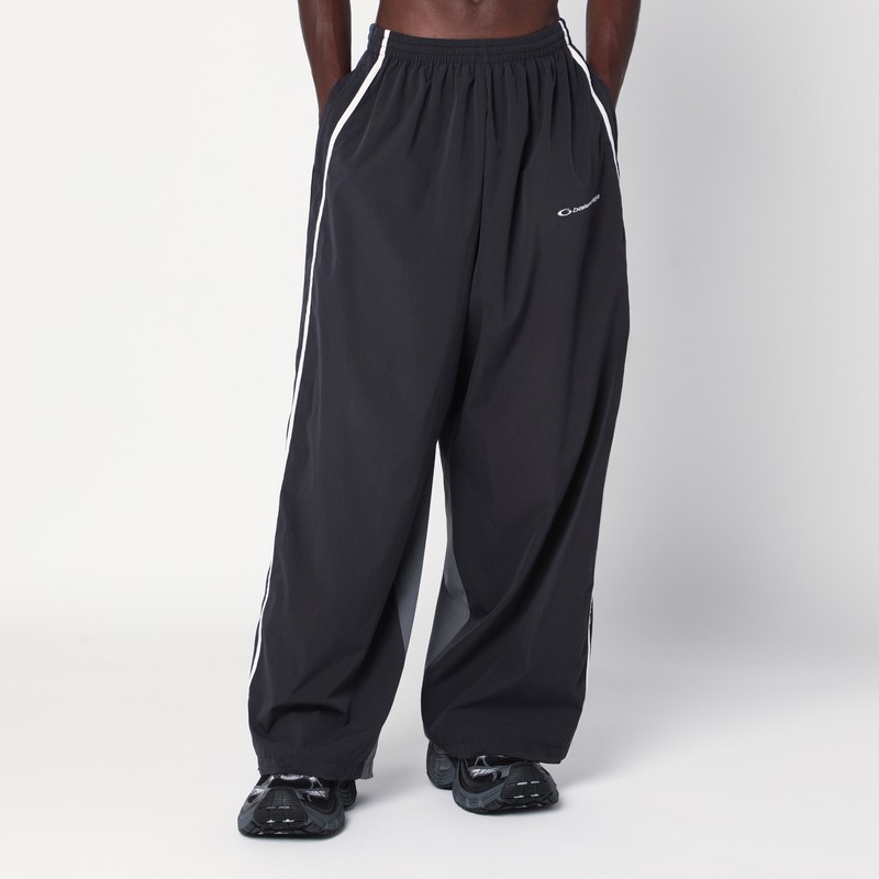 Black/navy blue/grey faded effect 50/50 tracksuit trousers
