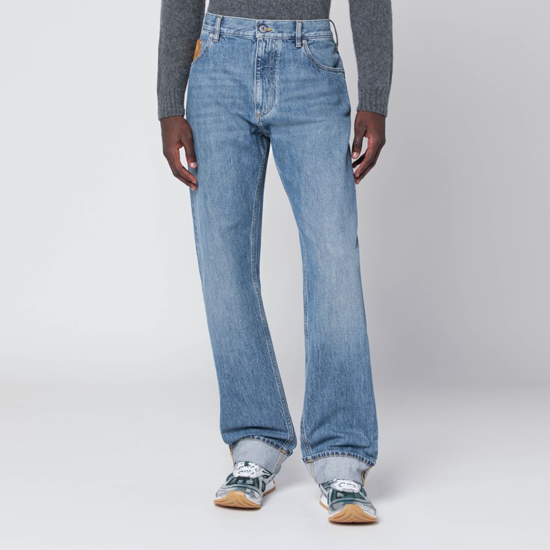 Blue jeans with Intrecciato pocket