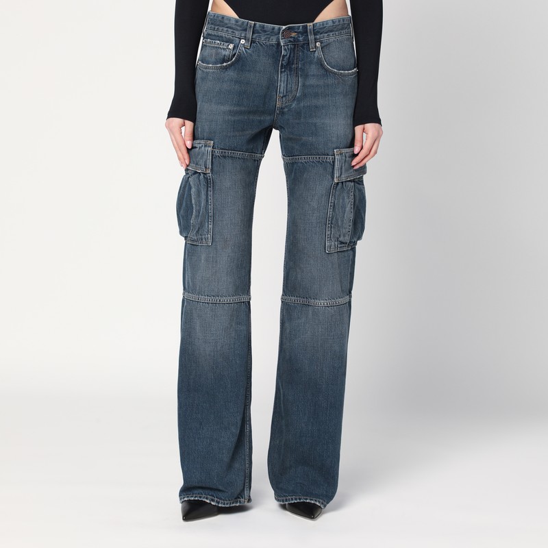 Blue Cargo Regular jeans with a faded effect