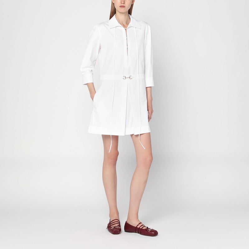 White shirtdress in cotton poplin