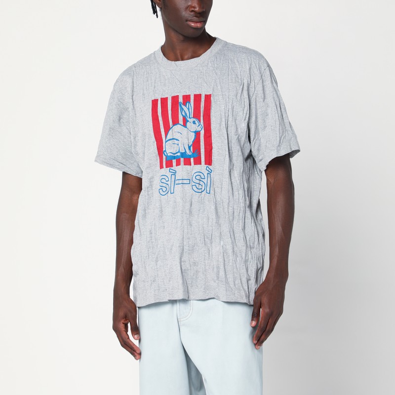Crushed cotton printed jersey t-thirt