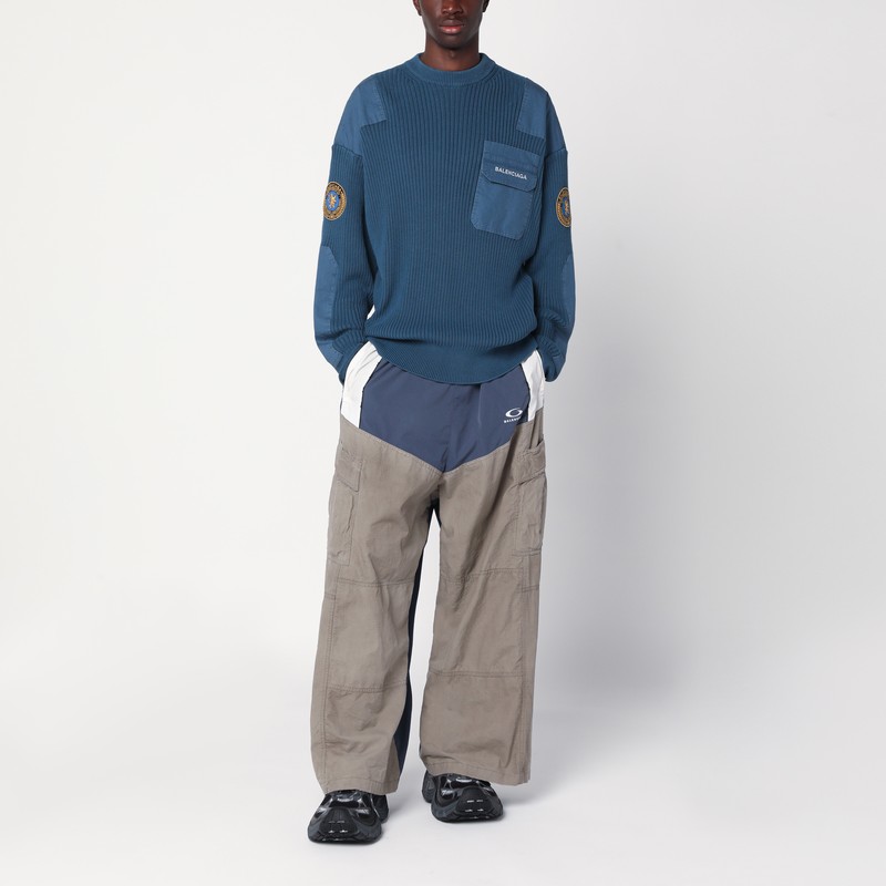 Balenciaga Blue Uniform Merch Cotton Jumper In Blue