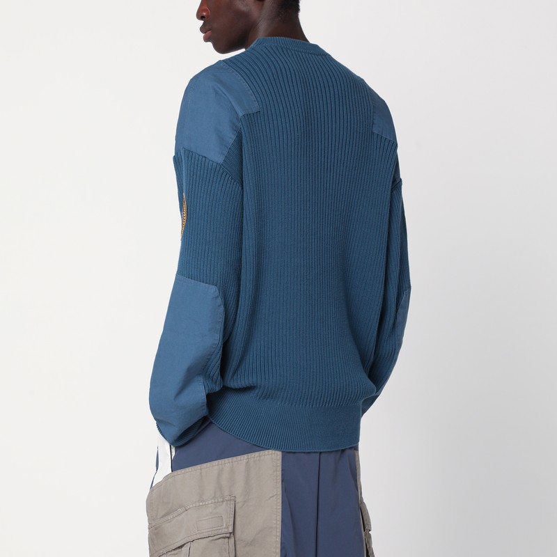 Balenciaga Blue Uniform Merch Cotton Jumper In Blue