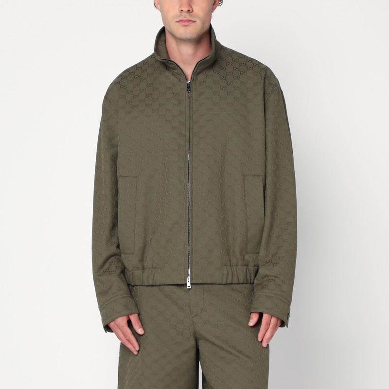 Green forest bomber in GG fabric