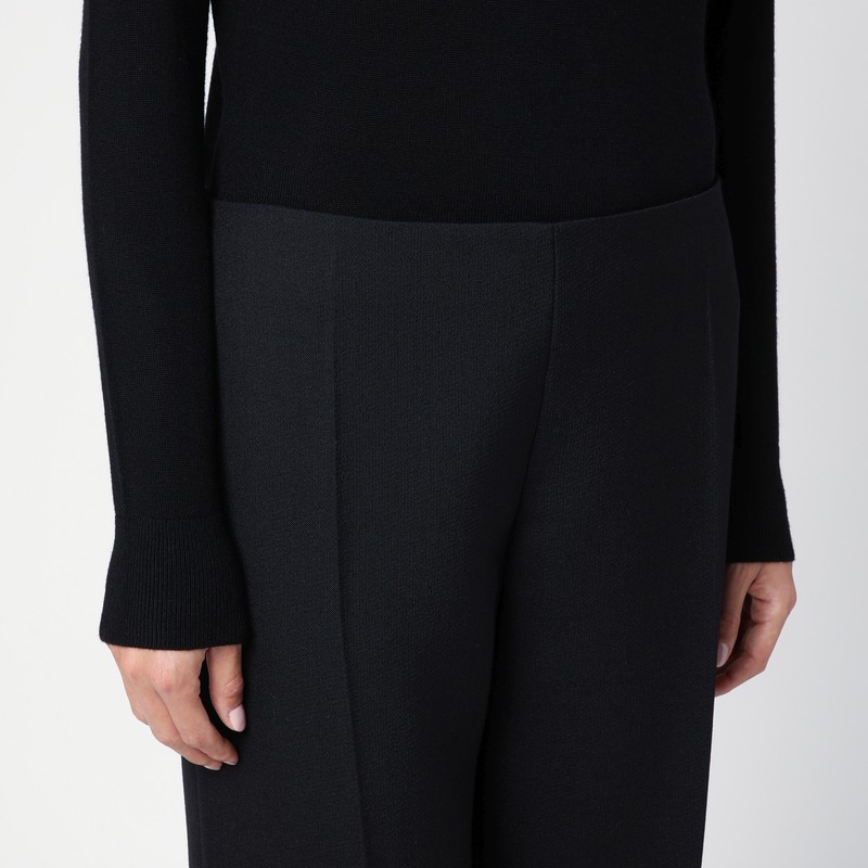 The Row Black Wool Trousers In Black