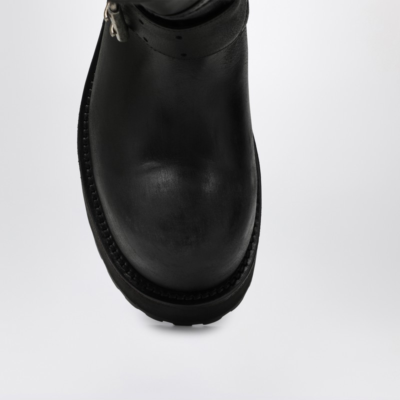 Balenciaga Venom Boots In Worn-out Effect Leather Shoes In Black