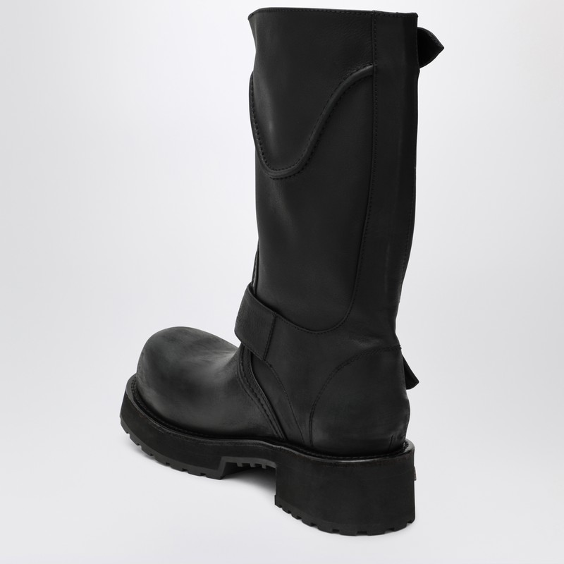 Balenciaga Venom Boots In Worn-out Effect Leather Shoes In Black