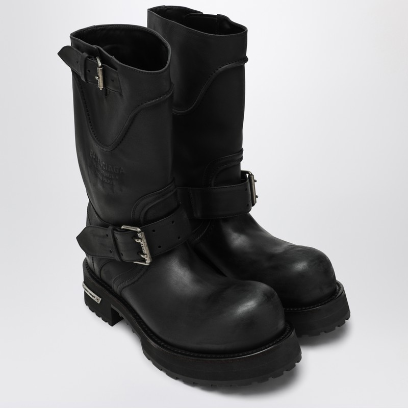 Balenciaga Venom Buckle Detailed Boots In Black