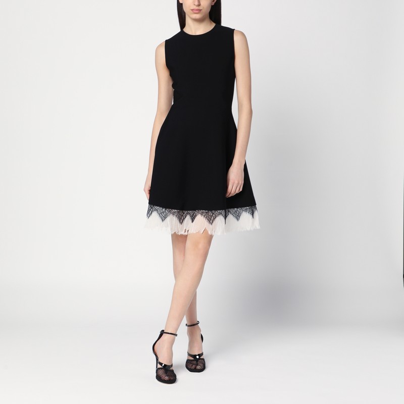 Dress with black/ivory spiderweb lace