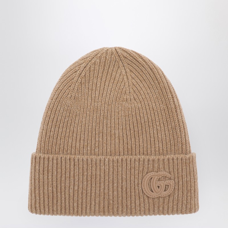 Camel cashmere beanie