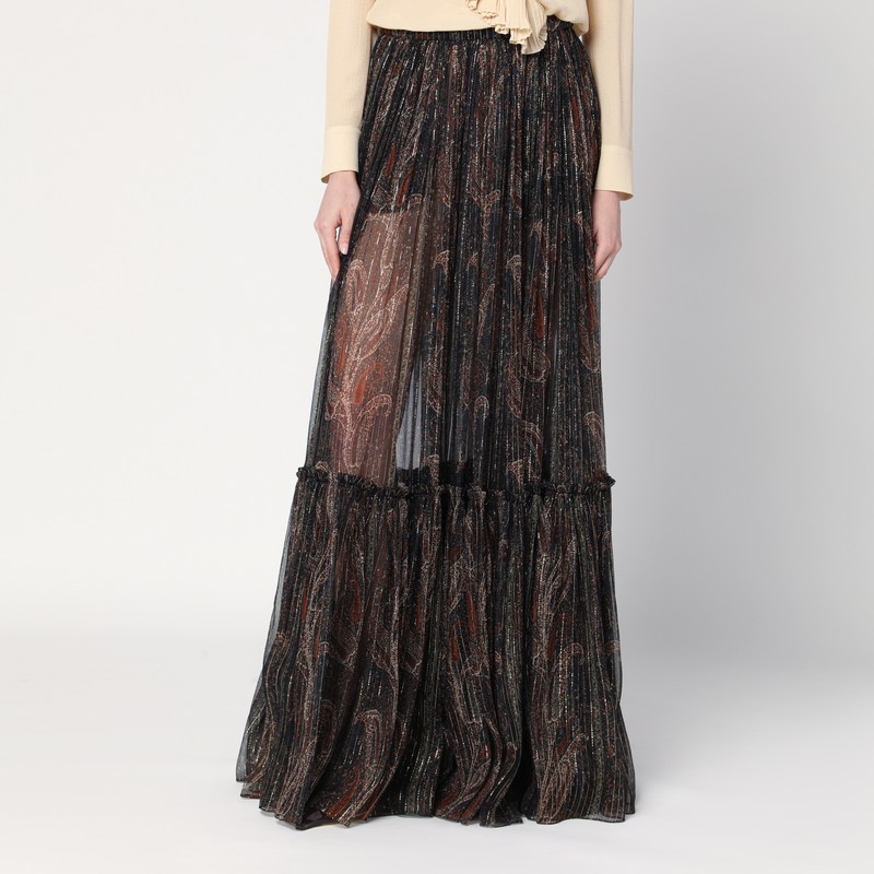Ruffled skirt with Paisley print - Saint Laurent - Modalova
