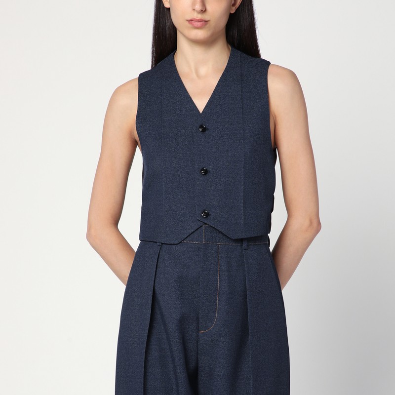 Dark blue wool vest