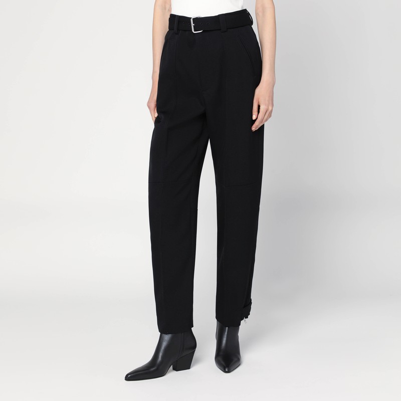 Black twill cotton trousers