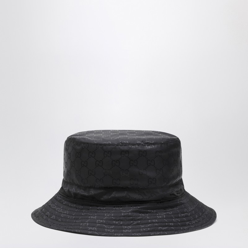 Reversible black nylon GG hat