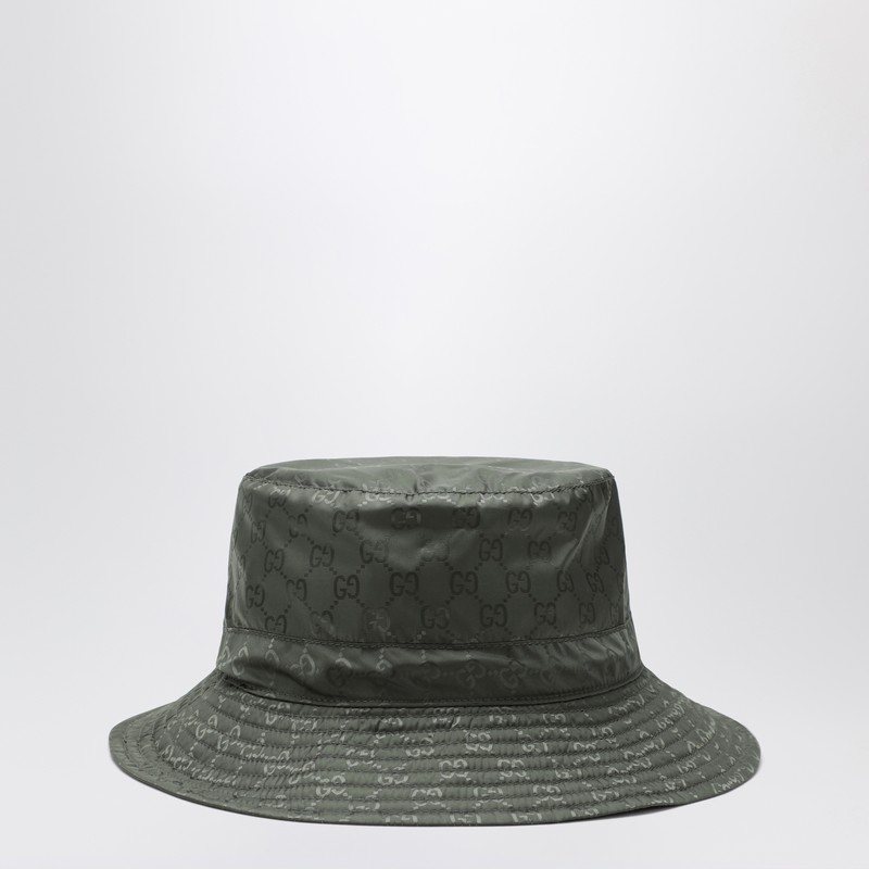 Reversible dark green nylon GG hat