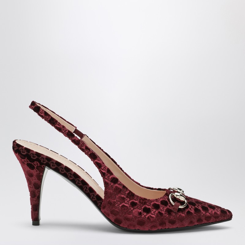 Bordeaux velvet GG décolleté with clamp