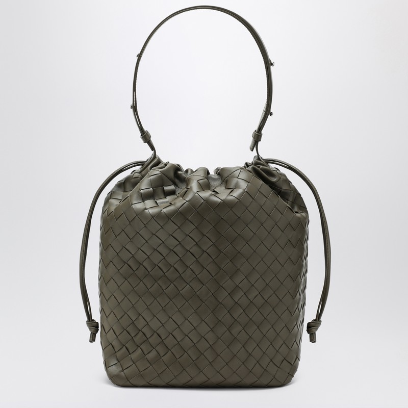 Bottega Veneta Men Cypress Coloured Bucket Bag In Intrecciato In Blue