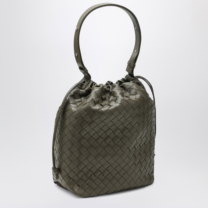 Bottega Veneta Men Cypress Coloured Bucket Bag In Intrecciato In Blue