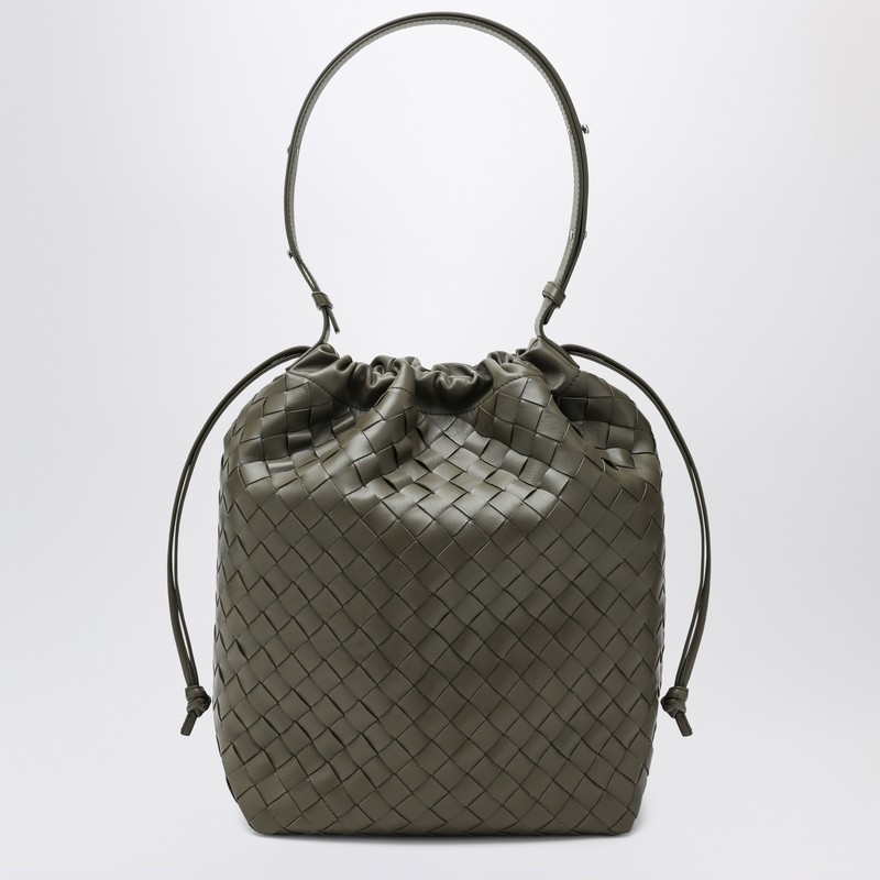 Bottega Veneta Men Cypress Coloured Bucket Bag In Intrecciato In Blue