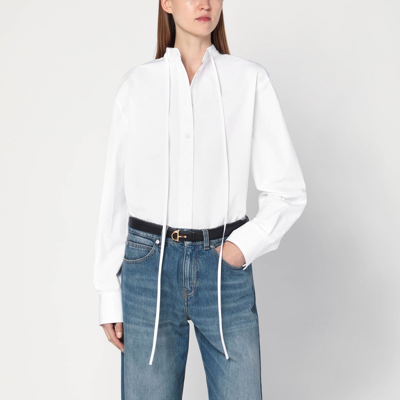 White shirt in cotton poplin
