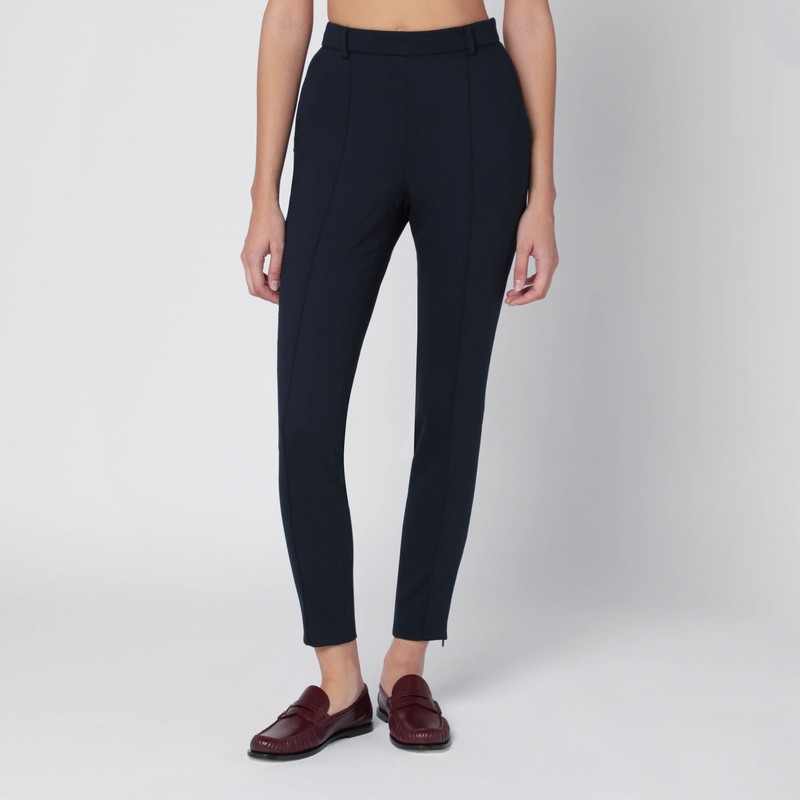 Slim blue wool trousers