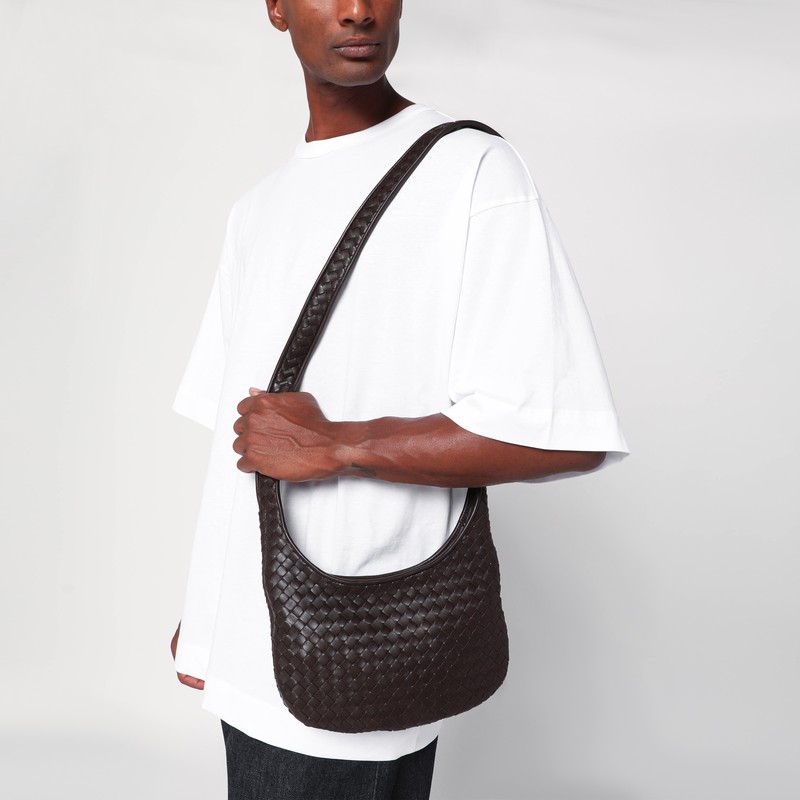 Bottega Veneta Men Small Fondant Veneto Bag In Intrecciato In Brown