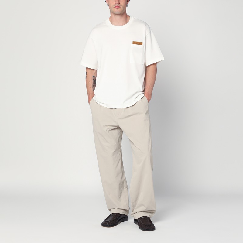 Bottega Veneta Beige Technical Nylon Pants In Neutral