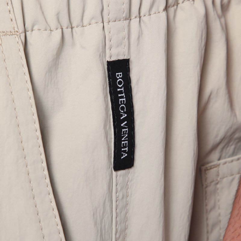 Bottega Veneta Beige Technical Nylon Pants In Neutral