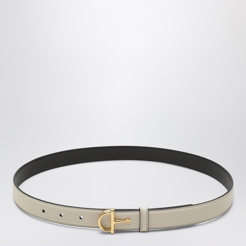 Thin ivory belt with Half Horsebit buckle