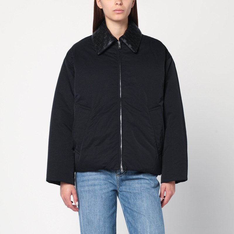 Black jacket with Intrecciato collar