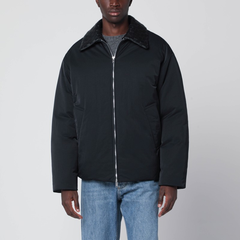 Black jacket with Intrecciato collar
