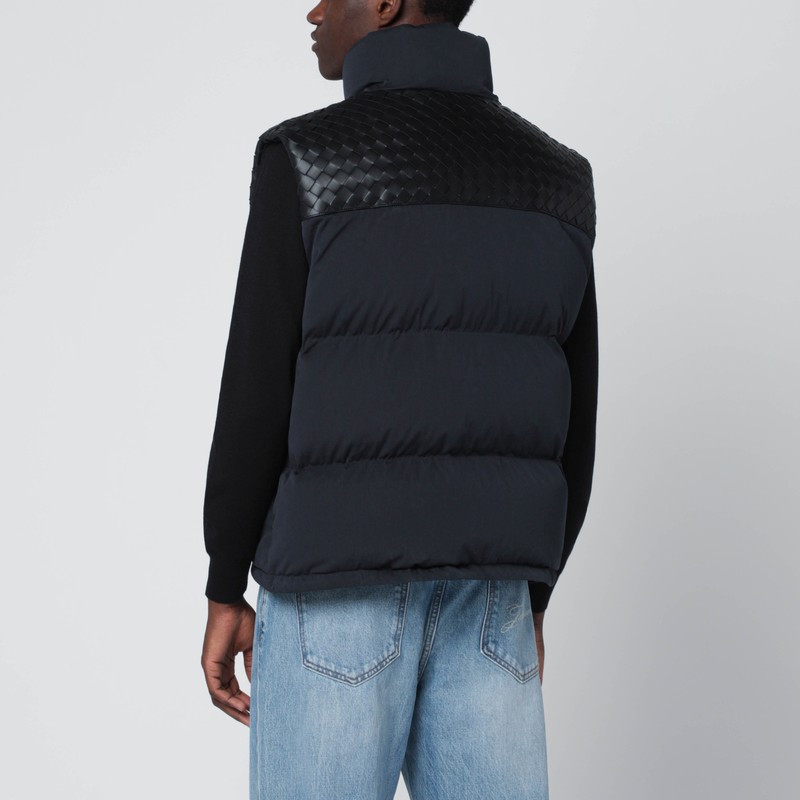 Bottega Veneta Men Midnight Blue Cotton Blend Down Jacket In Black