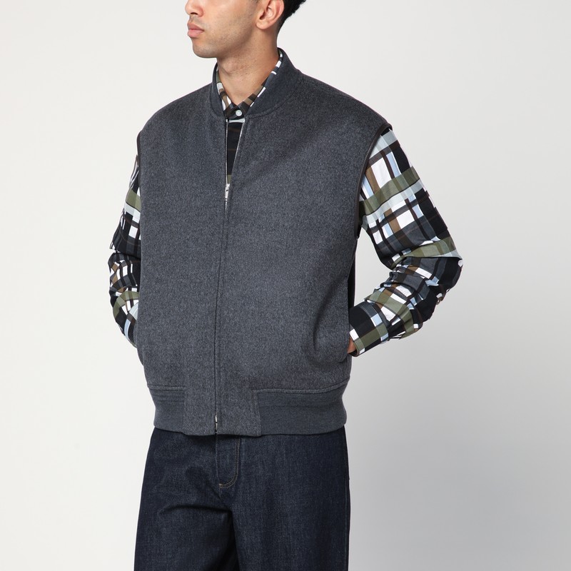 Grey wool zip-up vest - Bottega Veneta - Modalova