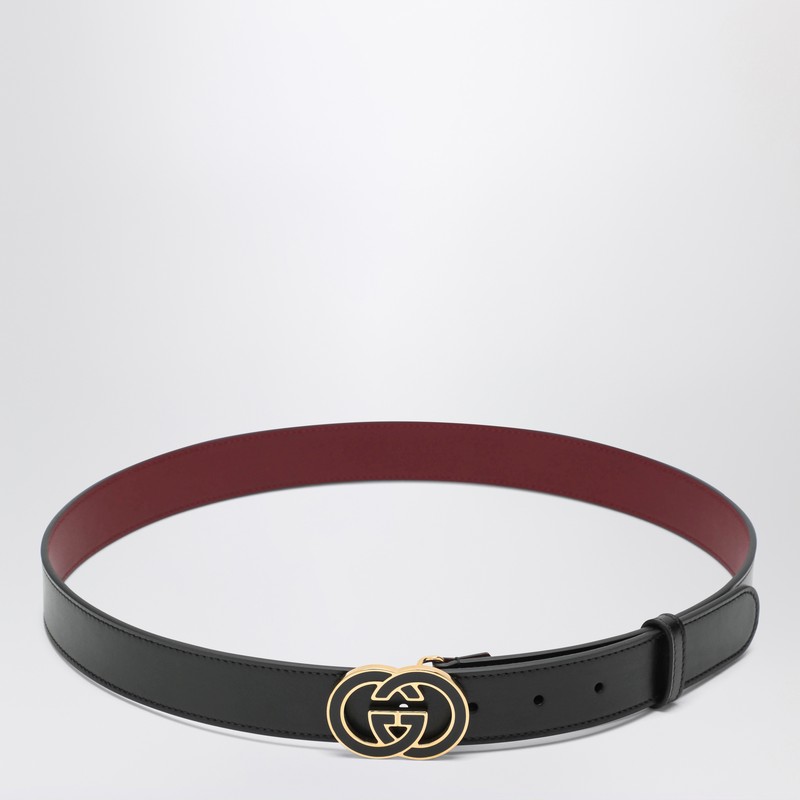 Black GG interlocking buckle belt