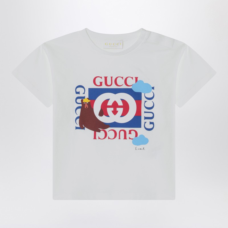 White t-shirt with logo print