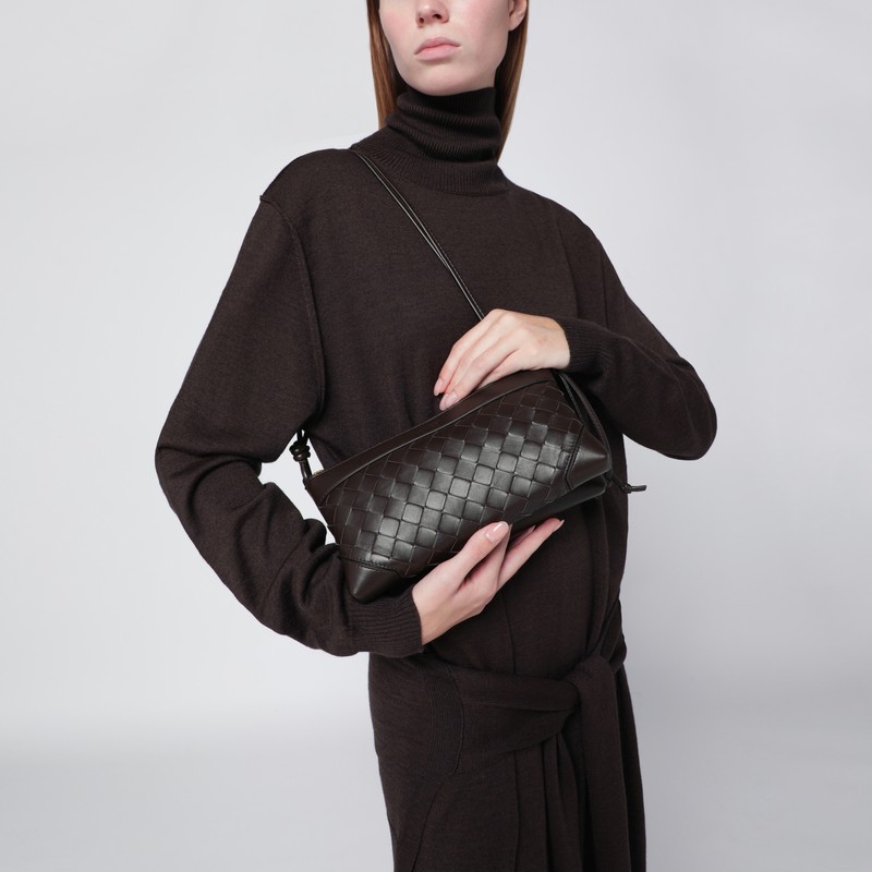 Bottega Veneta Women Double Patch Fondant Leather And Intrecciato Bag In Brown