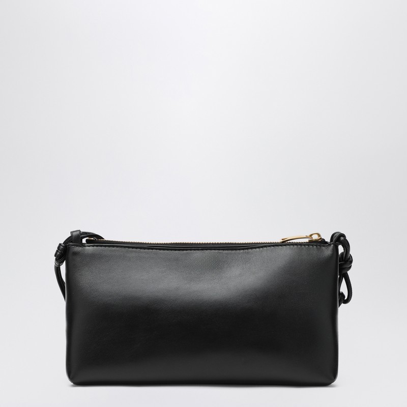Bottega Veneta Double Patch Black Leather And Intrecciato Bag In Black