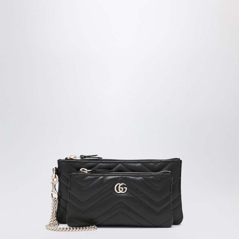 Small black GG Marmont pouch with chain