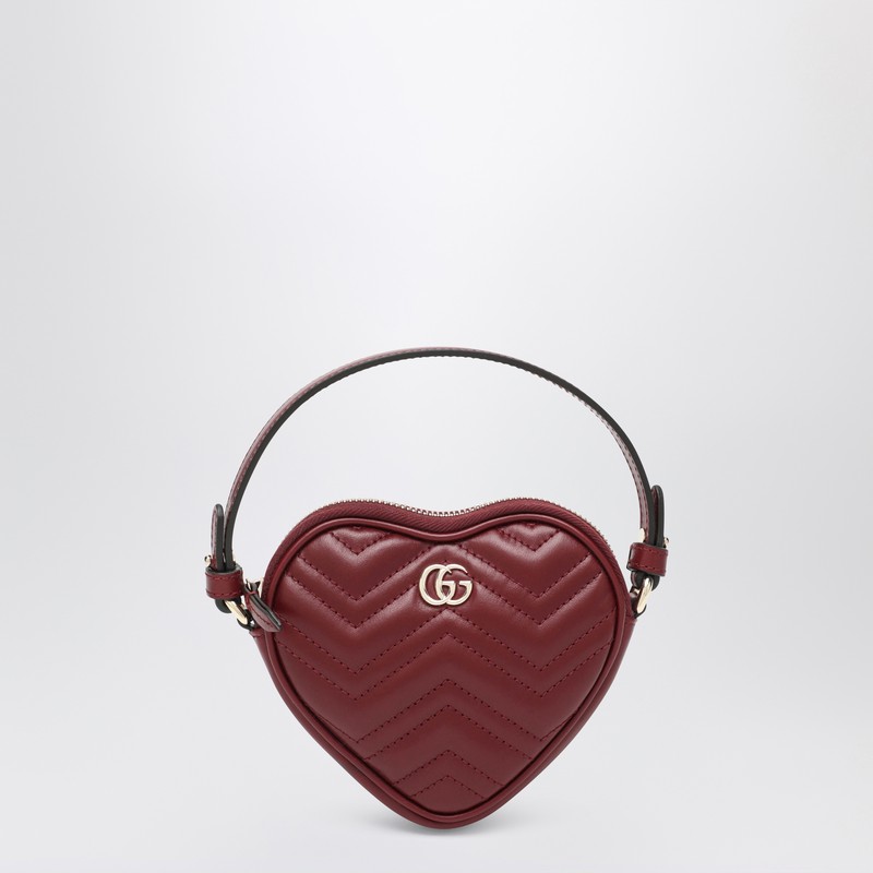 Heart-shaped GG Marmont mini bag Rosso Ancora