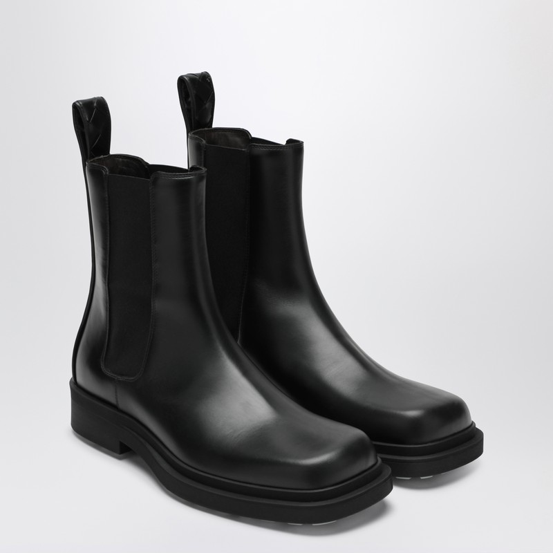 Bottega Veneta Leather Intrecciato-detail Ben Chelsea Boots In Black
