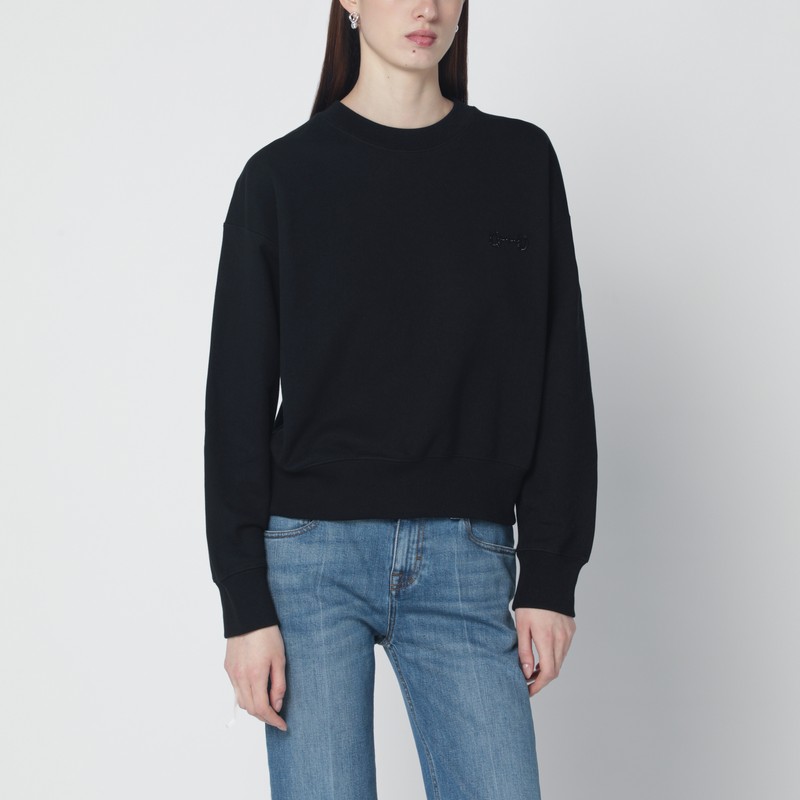 Black sweatshirt with horsebit embroidery
